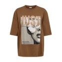 JDY Pisa kortærmet oversize print T-shirt - Bison: Just