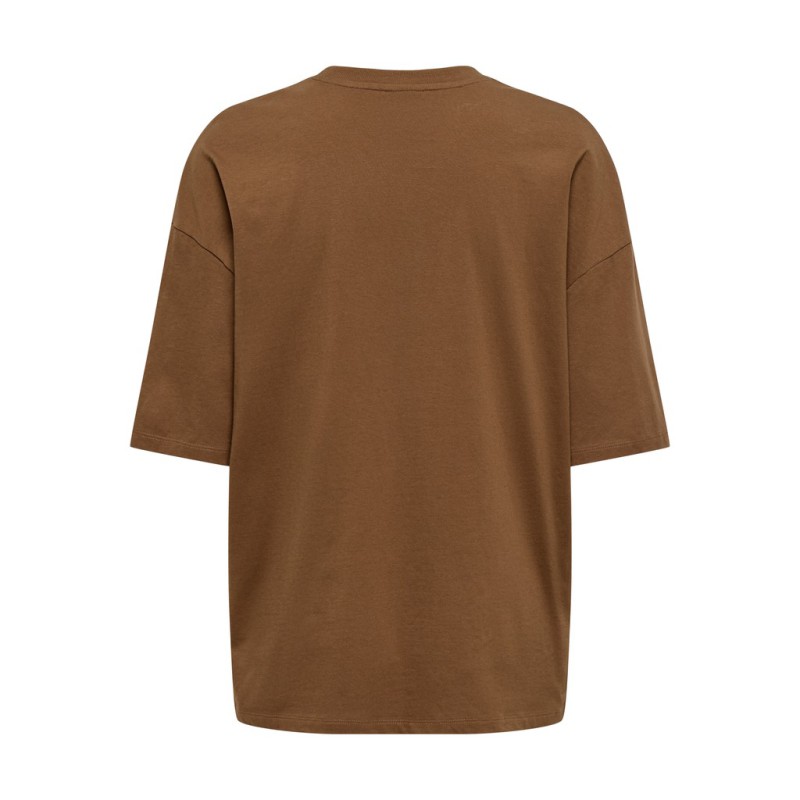 JDY Pisa kortærmet oversize print T-shirt - Bison: Just