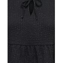 ONLY Milla glimmer langærmet bluse - Black / Silver Luex
