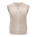 ONLY Bouble lynlås strik vest - Peyote / Silver