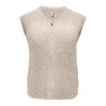 ONLY Bouble lynlås strik vest - Peyote / Silver