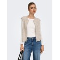 ONLY Bouble lynlås strik vest - Peyote / Silver
