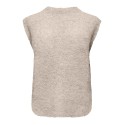 ONLY Bouble lynlås strik vest - Peyote / Silver