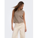 ONLY Bouble lynlås strik vest - Bracken / Silver