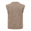 ONLY Bouble lynlås strik vest - Bracken / Silver