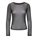 ONLY Nox langærmet boatneck mesh bluse - Black