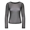 ONLY Nox langærmet boatneck mesh bluse - Black