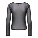 ONLY Nox langærmet boatneck mesh bluse - Black