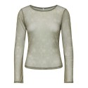 ONLY Nox langærmet boatneck mesh bluse - Walnut / Camouflage