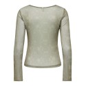 ONLY Nox langærmet boatneck mesh bluse - Walnut / Camouflage