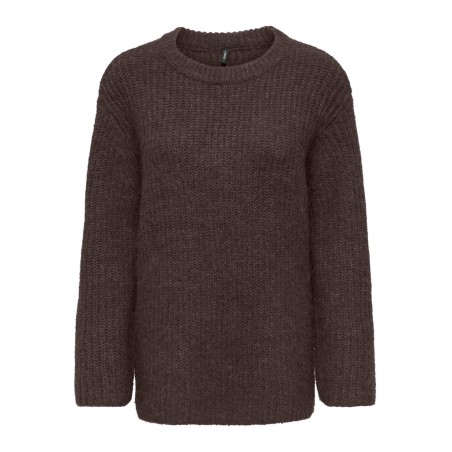 ONLY Maggie lang striktrøje - Coffee Bean