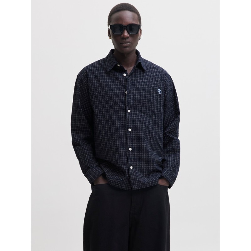 JACK & JONES Menton seersucker skjorte - Sky Captain