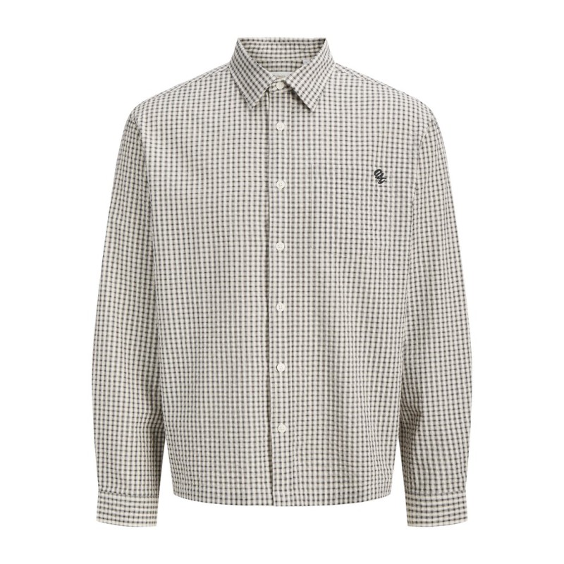 JACK & JONES Menton seersucker skjorte - Cloud Dancer