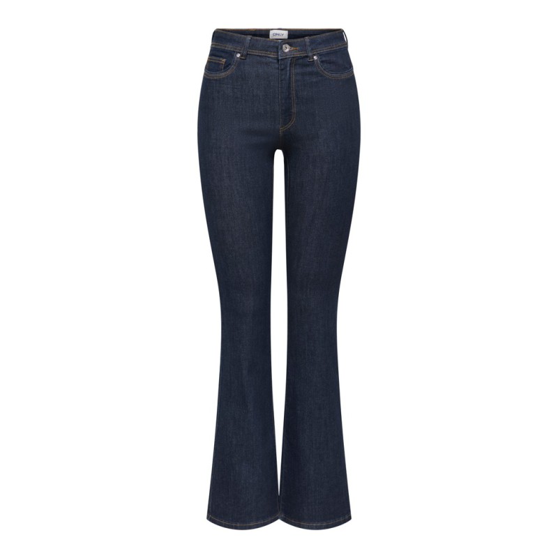 ONLY Wauw flared rinse denim jeans - Dark Blue Denim