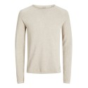 JACK & JONES Hill Strik Sweater - Oatmeal / Melange