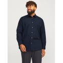 JACK & JONES PLUS Joe plain krotærmet skjorte - Navy Blazer