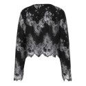 PIECES Norinne langærmet blonde bluse - Black