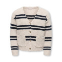 KIDS ONLY Sophie v-neck strikcardigan - Pumice Stone