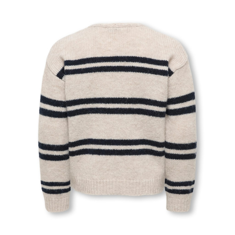 KIDS ONLY Sophie v-neck strikcardigan - Pumice Stone
