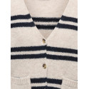 KIDS ONLY Sophie v-neck strikcardigan - Pumice Stone