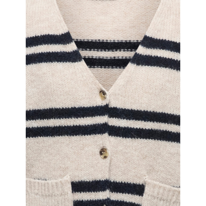 KIDS ONLY Sophie v-neck strikcardigan - Pumice Stone