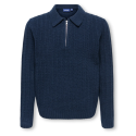 ONLY & SONS JUNIOR Emil zip strikpolo - Dark Sapphire