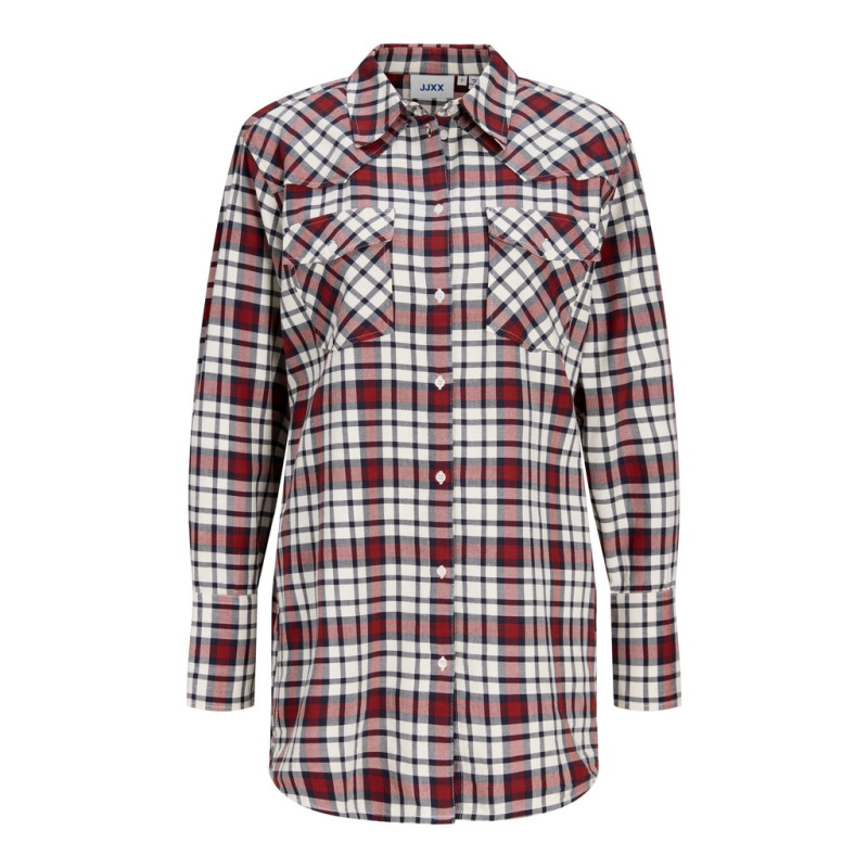 JJXX Jamie flannel waist skjorte - Madder Brown