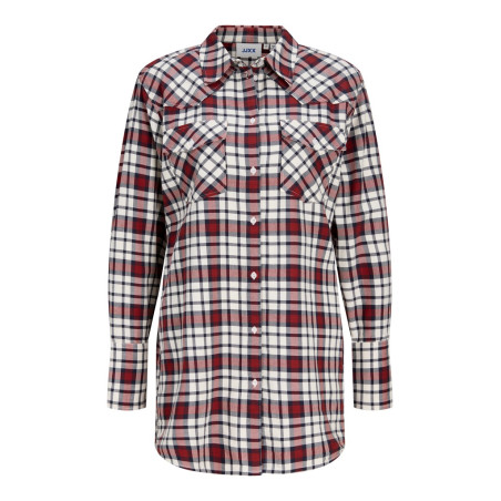 JJXX Jamie flannel waist skjorte - Madder Brown