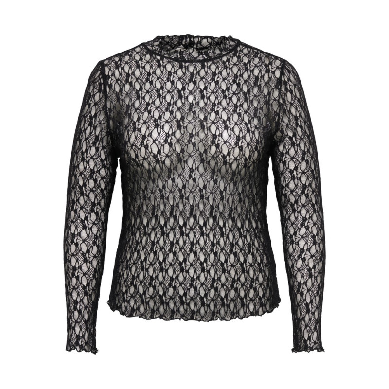 ONLY CARMAKOMA Drift highneck lace bluse - Phantom