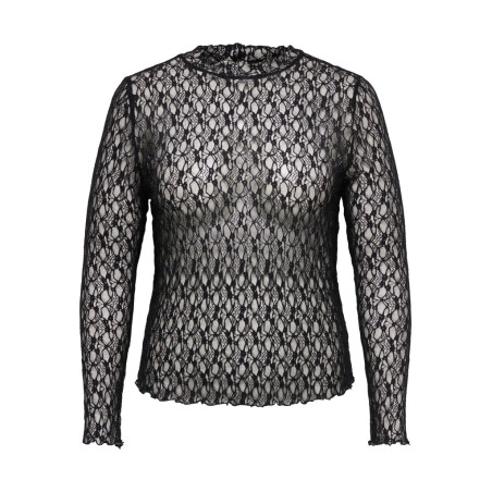 ONLY CARMAKOMA Drift highneck lace bluse - Phantom