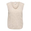 ONLY CARMAKOMA Sophie v-neck strikvest - Pumice Stone