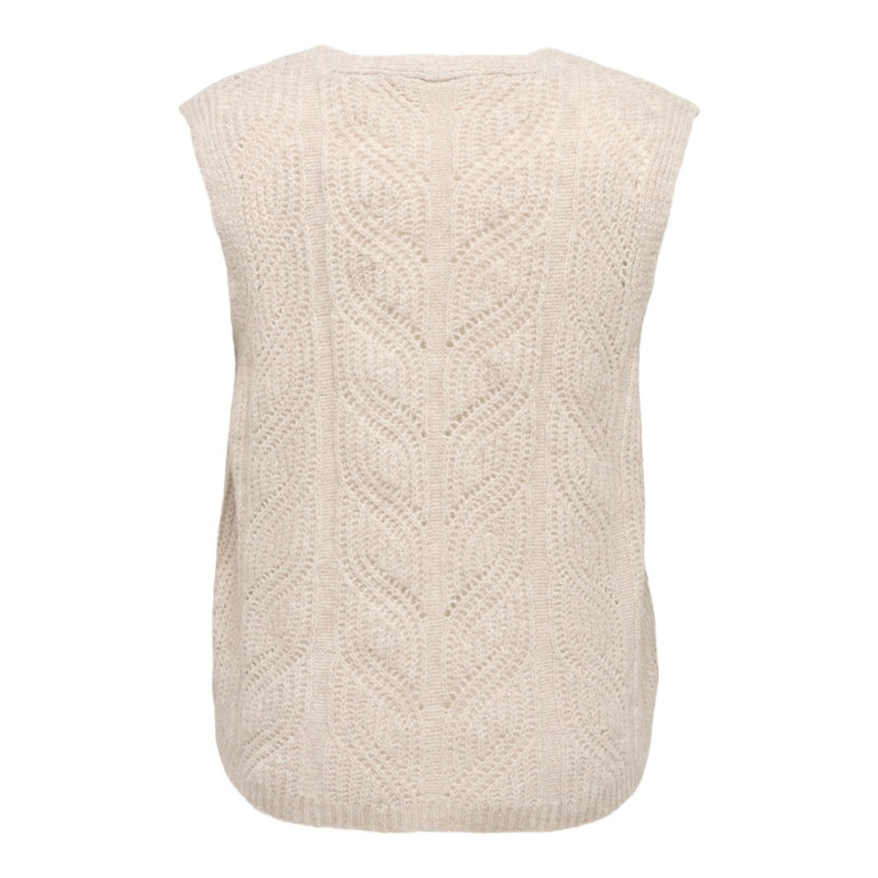ONLY CARMAKOMA Sophie v-neck strikvest - Pumice Stone