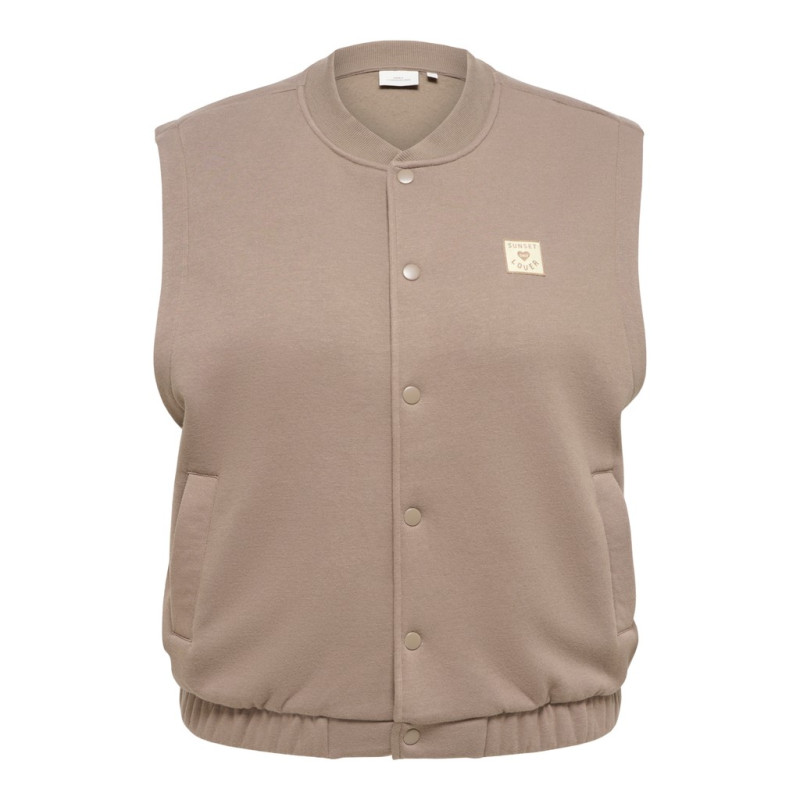 ONLY CARMAKOMA Coralie sweat vest - Walnut