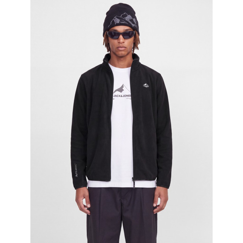 JACK & JONES Stignes hicg neck full zip sweatshirt - Black