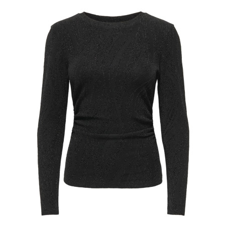 JDY Kiwi langærmet bluse - Black / Glitter