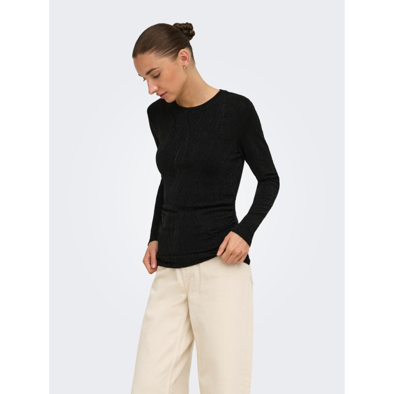 JDY Kiwi langærmet bluse - Black / Glitter