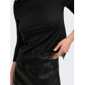 JDY Sara rollneck lace bluse - Black