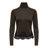 JDY Sara rollneck lace bluse - Mulch