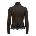 JDY Sara rollneck lace bluse - Mulch