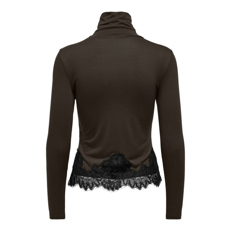 JDY Sara rollneck lace bluse - Mulch