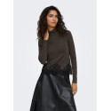 JDY Sara rollneck lace bluse - Mulch