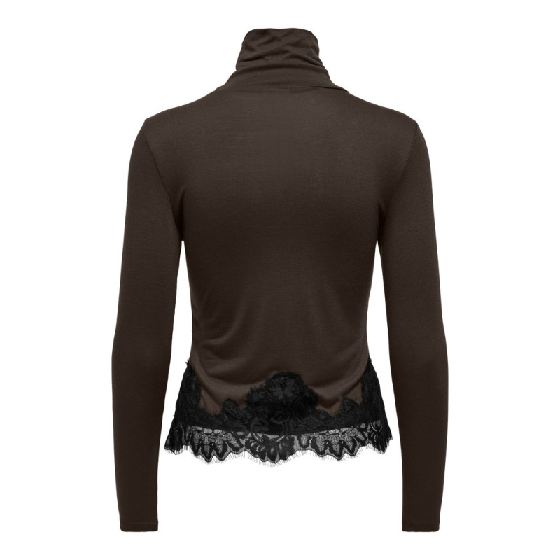 JDY Sara rollneck lace bluse - Black Olive