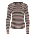 JDY Bali langærmet bluse - Mulch / Pink Nectar Comb