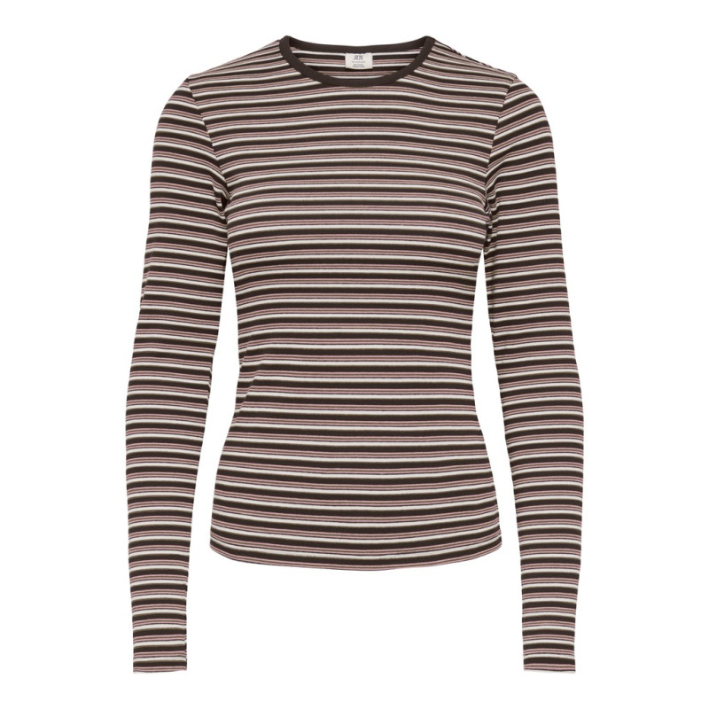 JDY Bali langærmet bluse - Mulch / Pink Nectar Comb