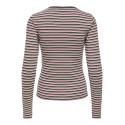 JDY Bali langærmet bluse - Mulch / Pink Nectar Comb
