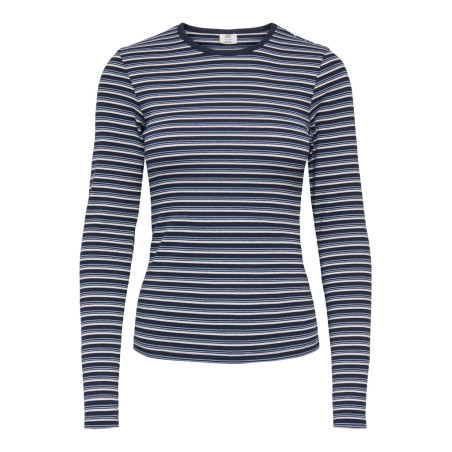 JDY Bali langærmet bluse - Sky Captain / Serenity Comb