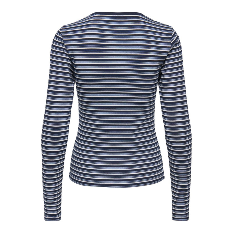 JDY Bali langærmet bluse - Sky Captain / Serenity Comb