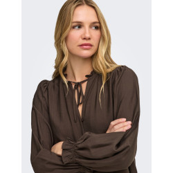 JDY Venus string skjorte - Coffee Bean