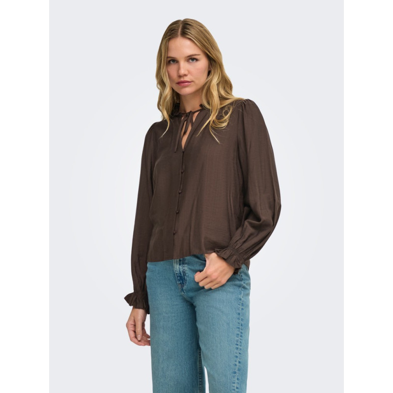 JDY Venus string skjorte - Coffee Bean