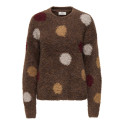 JDY Dottie dot strik pullover - Bison